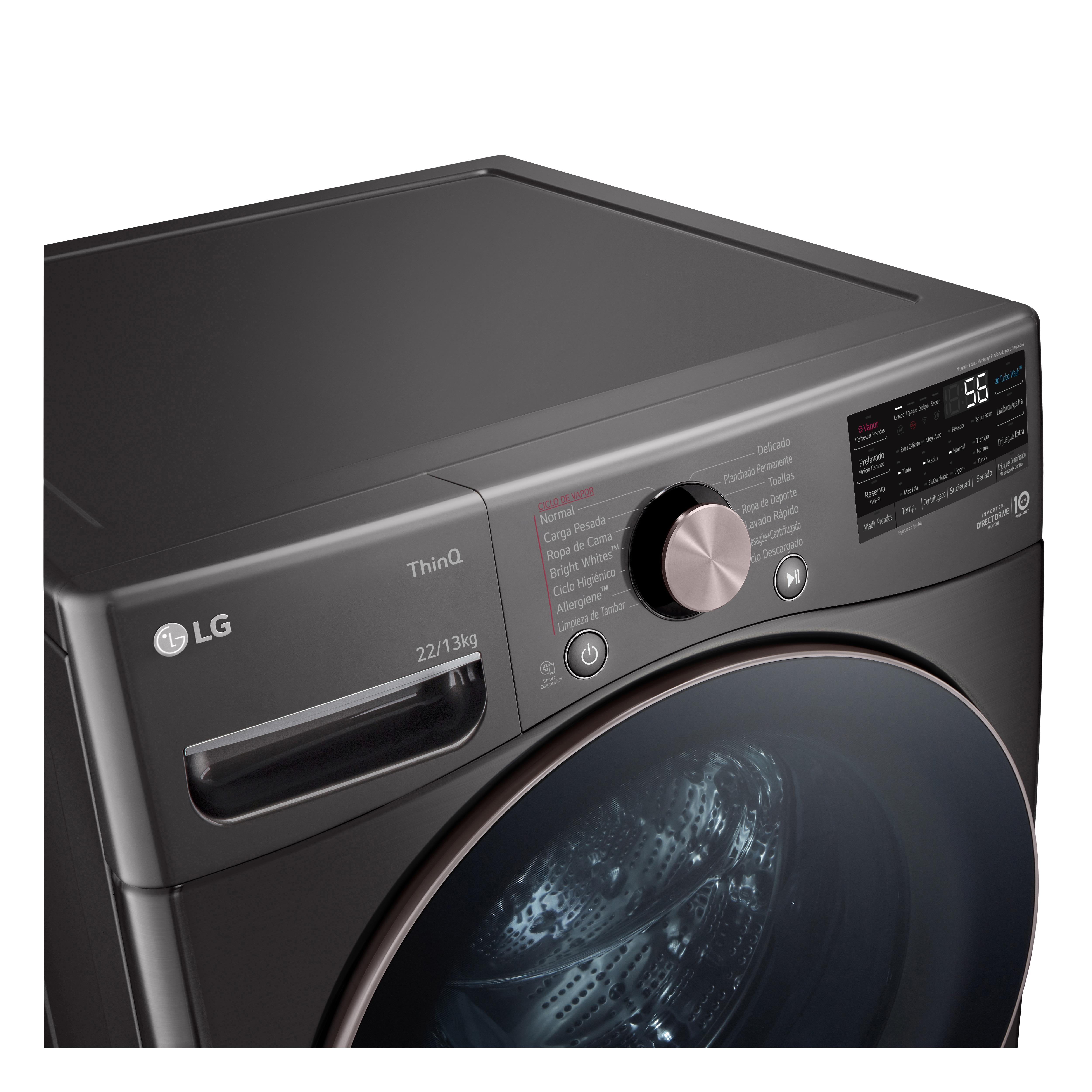 LG Lavasecadora Carga Frontal AI DD™ 22Kg/13Kg, WD22BV2S6GR