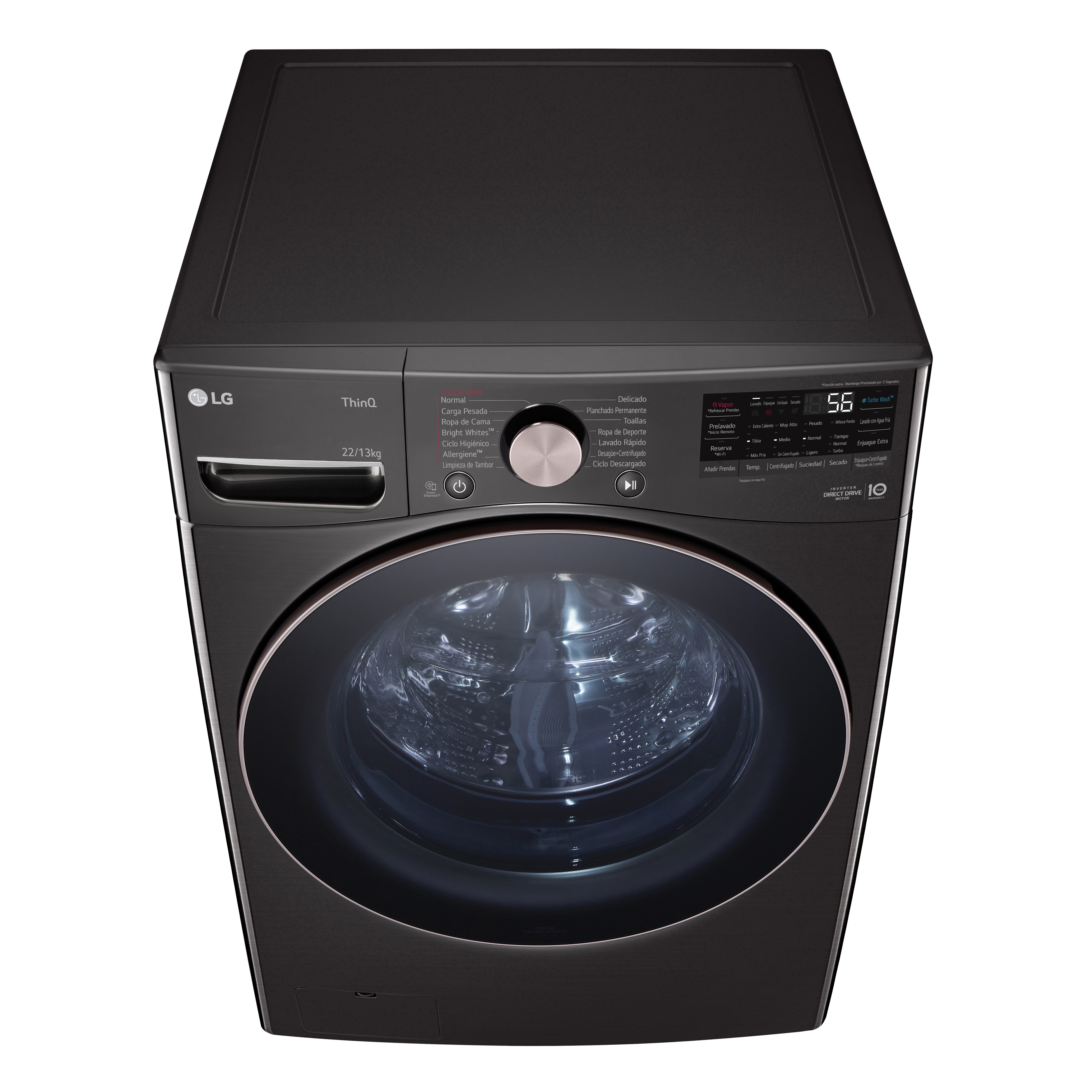 LG Lavasecadora Carga Frontal AI DD™ 22Kg/13Kg, WD22BV2S6GR