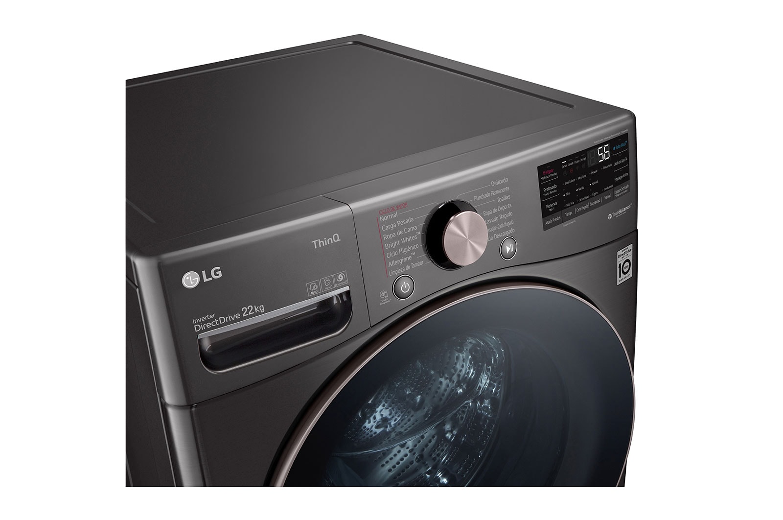 LG Lavadora LG Carga Frontal AI DD™ 22kg, WM22BV2S6GR