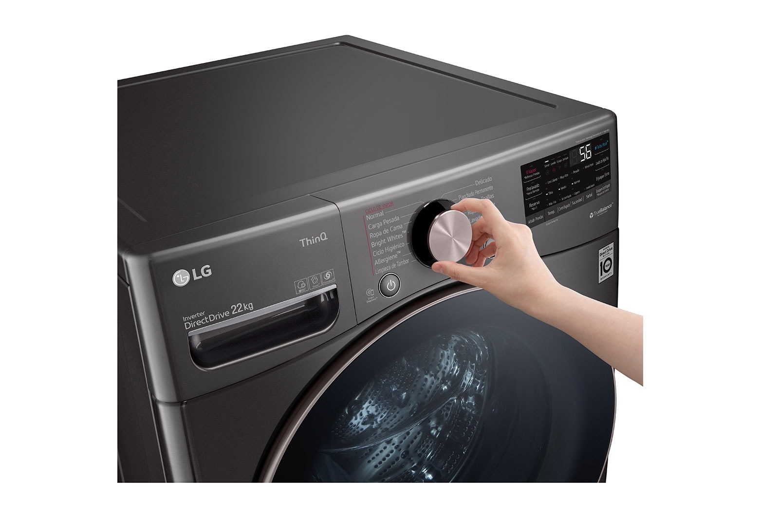 LG Lavadora LG Carga Frontal AI DD™ 22kg, WM22BV2S6GR