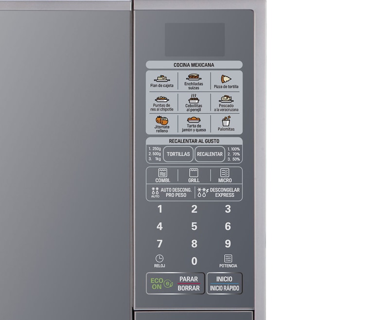LG HORNO DE MICROONDAS LG GRILL 2 EN 1 1.4 pies³ SILVER Y ESPEJO EN PUERTA, MH1443SSM