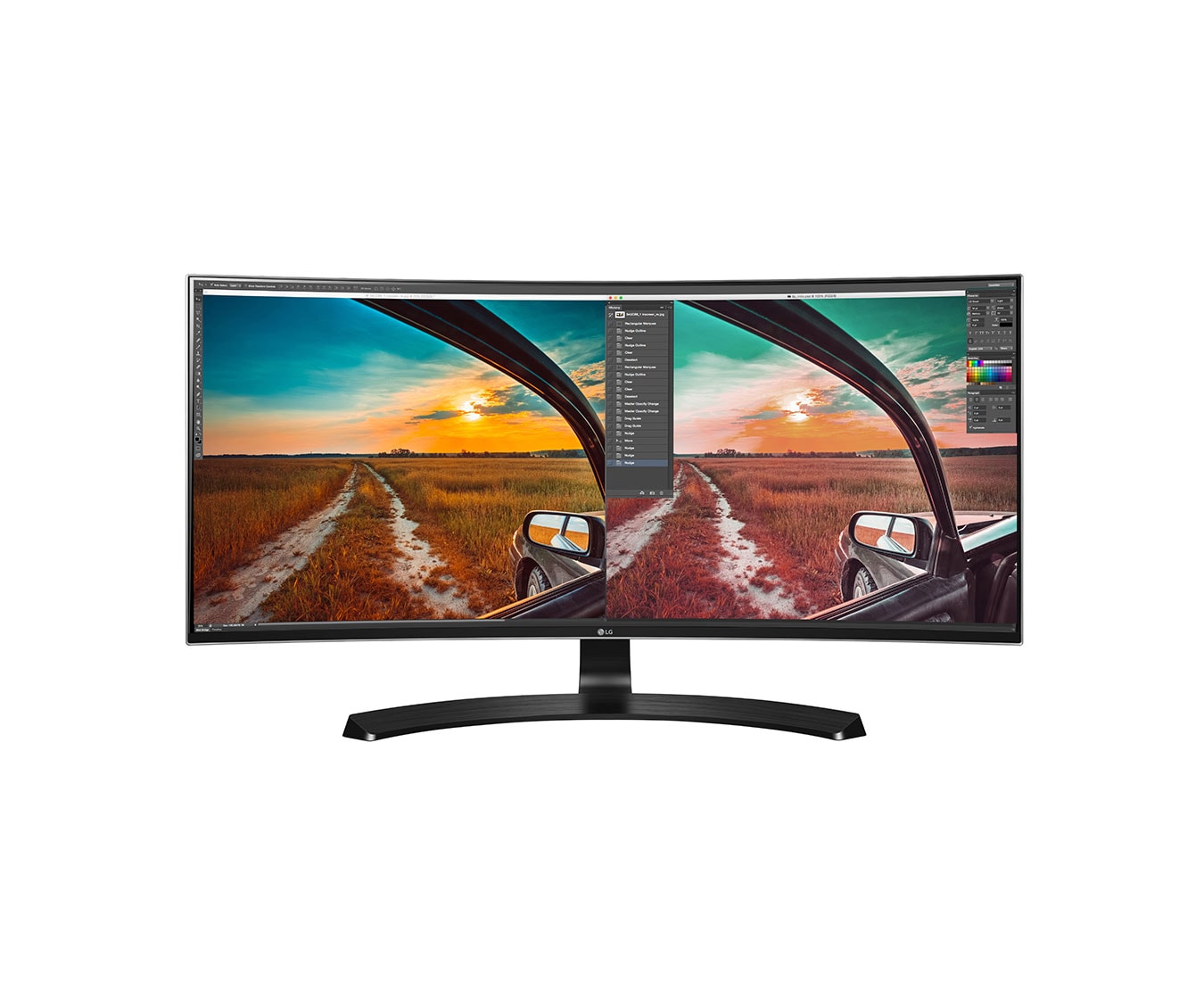 Vista frontal de La última experiencia para trabajo y entretenimiento, LG UltraWide™ Curvo 21:9 QHD IPS 34UC88