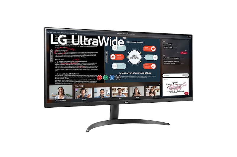 LG Monitor 34" 21:9 UltraWide™ Full HD IPS con AMD FreeSync™, 34WP500-B