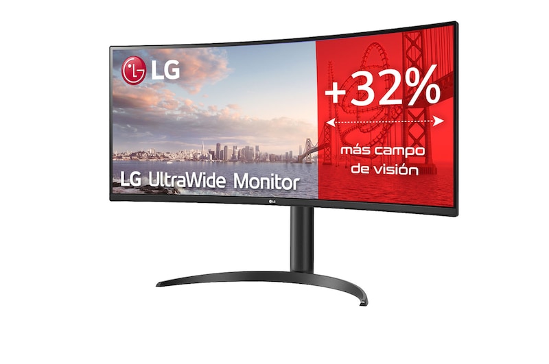 LG 34WP65C-B - Monitor Ultrapanorámico 21:9 LG UltraWide (Panel VA: 3440x1440, 160Hz, 300cd/m², 3000:1, sRGB>99%, curvo); AMD FreSync™ Premium; 5ms (1ms con MBR); HDR10; Estabilizador de Negros; Modo Lectura., 34WP65C-B