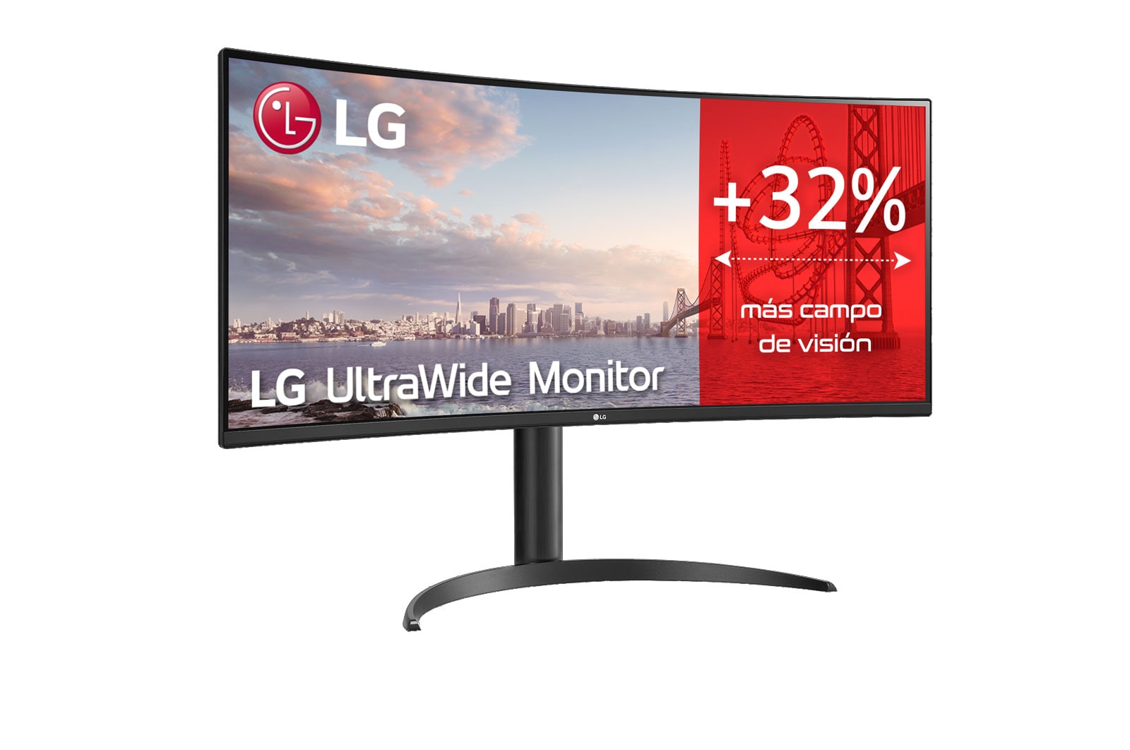LG 34WP65C-B - Monitor Ultrapanorámico 21:9 LG UltraWide (Panel VA: 3440x1440, 160Hz, 300cd/m², 3000:1, sRGB>99%, curvo); AMD FreSync™ Premium; 5ms (1ms con MBR); HDR10; Estabilizador de Negros; Modo Lectura., 34WP65C-B