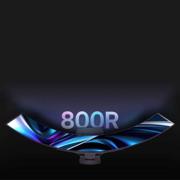 Vista superior del cuerpo con curvatura de 800r.