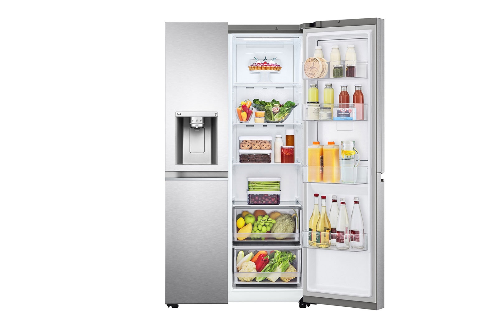 LG Refrigerador Duplex Door-in-Door Inteligente 22 pies cúbicos - Acero Inoxidable con Despachador de Agua y Hielos | LINEAR INVERTER, VS22JS