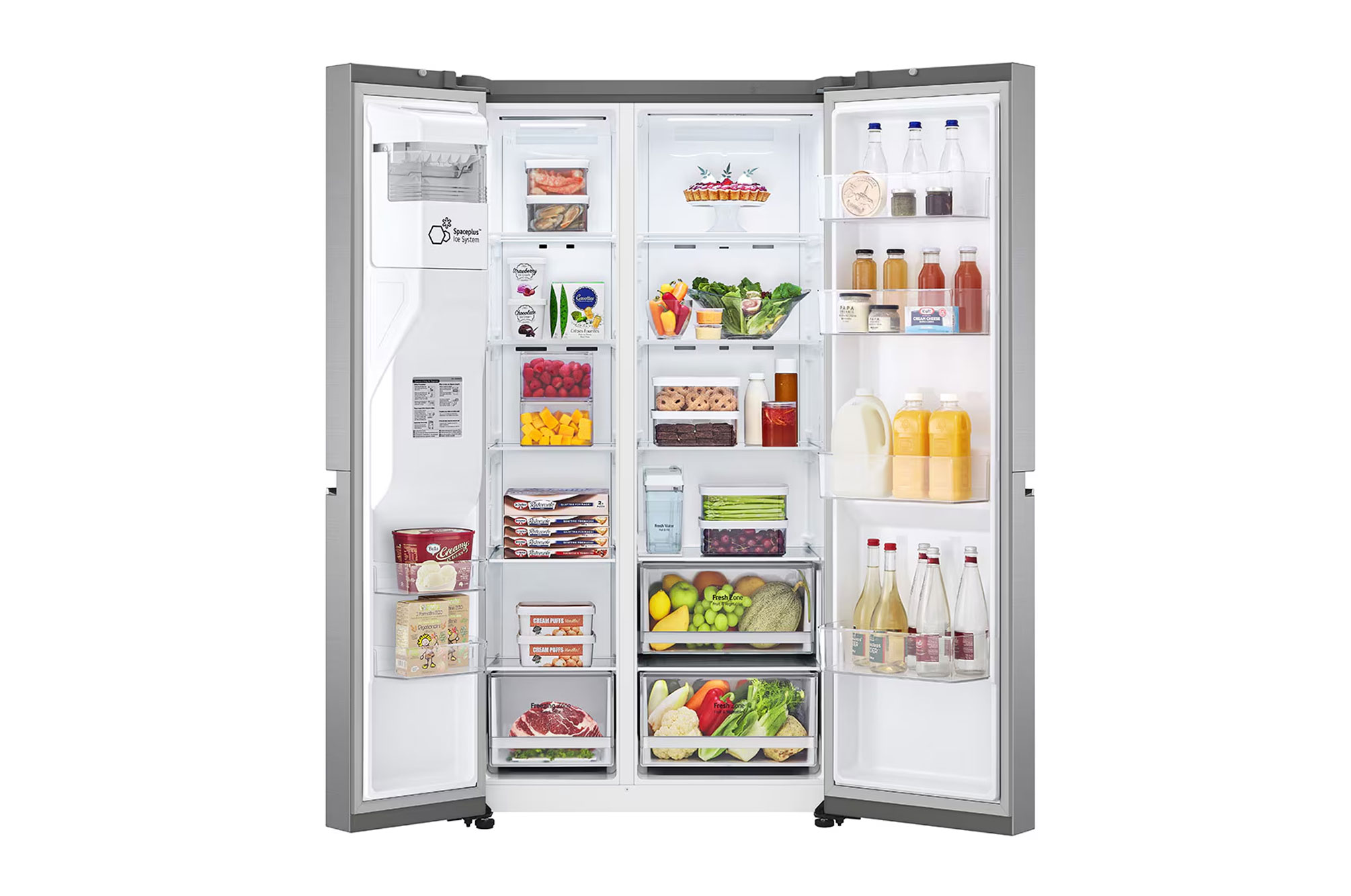 front view with full open door