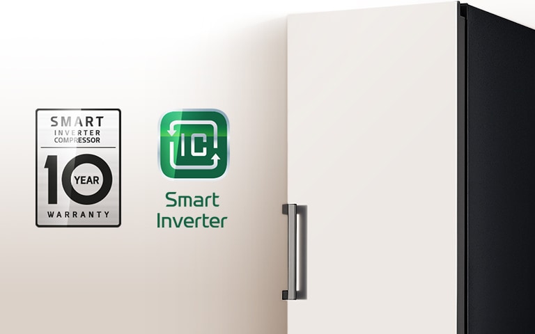 Logotipo del compresor Smart Inverter con 10 años de garantía y Smart Inverter