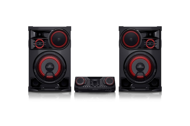 Vista frontal de la LG xboom CL98 | Bocina Bluetooth | xboom de 3,500W con Multi Color Lighting y Karaoke Star ideal para fiestas