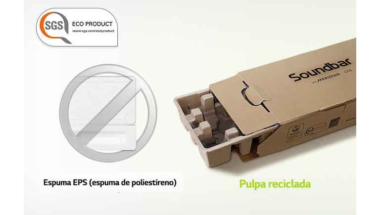 Hay una marca gris de prohibición en la imagen de espuma de poliestireno a la izquierda y en la imagen de la caja de embalaje a la derecha.