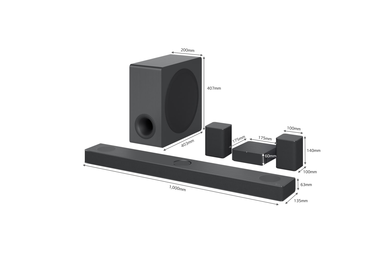 LG Soundbar | Barra de sonido LG S80QR | 5.1.3 canales | Dolby Atmos y MERIDIAN, S80QR