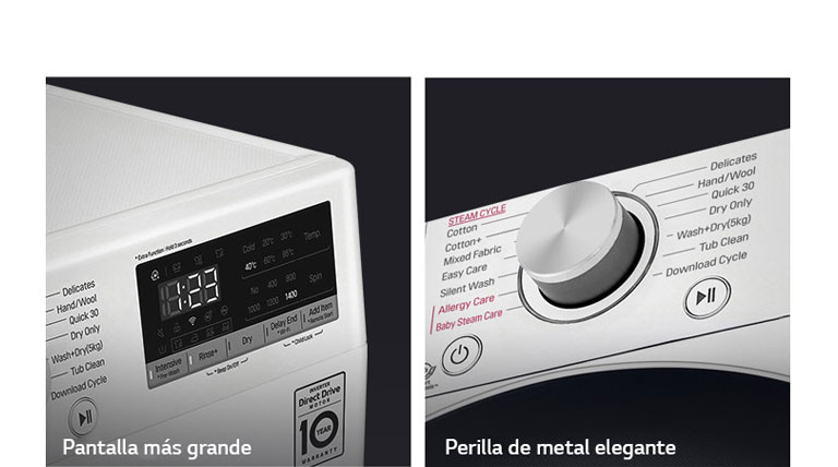 Visiblemente mejorado, con una perilla de metal más grande y un panel más fácil de leer para mejor control.