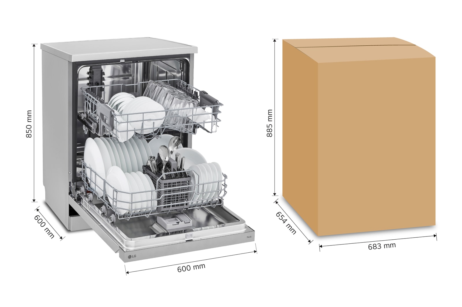 LG Lavavajillas LG QuadWash™ Libre de Empotre, LFDFD4441T