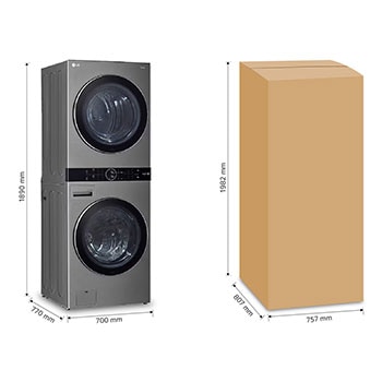 LG Torre de lavado WashTower™ con AI DD™ 22kg (con Lavadora eléctrica Voltaje 120V y Secadora Eléctrica Voltaje 220～ 240V), WK22VKS6E