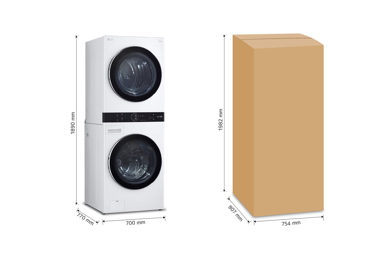 LG Torre de lavado WashTower™ con AI DD™ 22kg (con Lavadora eléctrica Voltaje 120V y Secadora Eléctrica Voltaje 220~ 240V), WK22WS6E