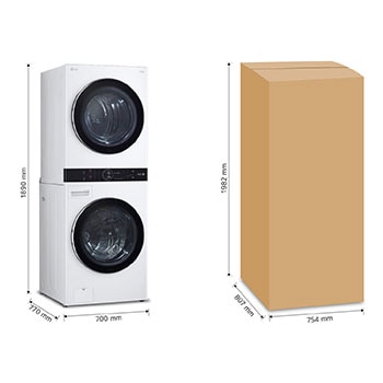LG Torre de lavado WashTower™ con AI DD™ 22kg (con Lavadora eléctrica Voltaje 120V y Secadora Eléctrica Voltaje 220~ 240V), WK22WS6E