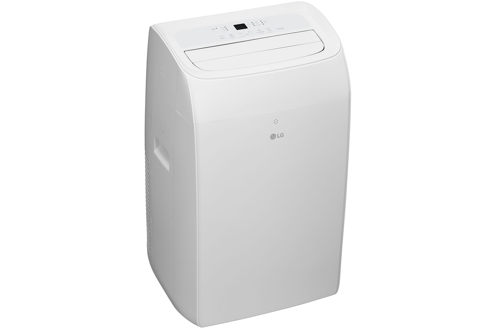 Left-side view of a portable air conditioner