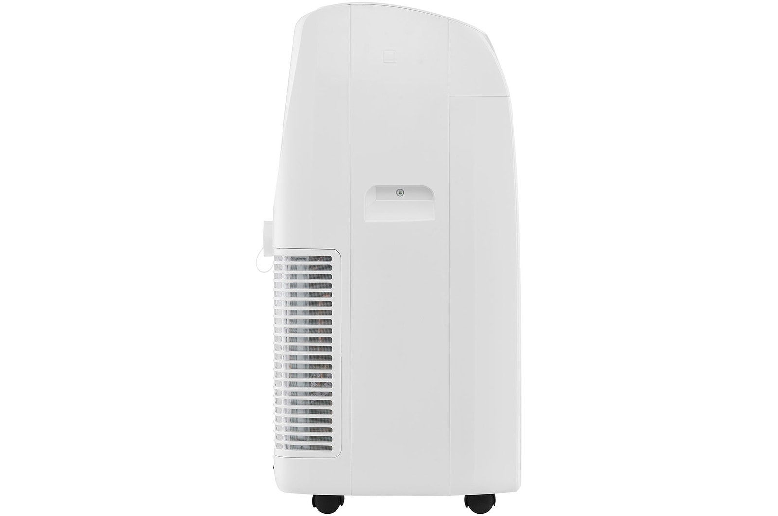 Left-angle view of a portable air conditioner