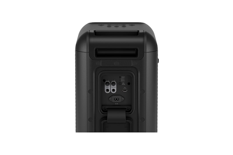 Close up of a bottom, showing speaker stand mount.