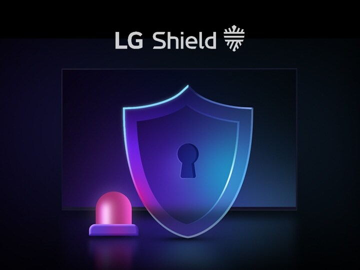 Shield icon with a keyhole beside a siren to highlight protection and security.