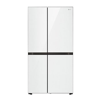 Front view of 694L Side-by-Side Fridge with Door-in-Door™ in White Glass Finish, GC-M257CGFL