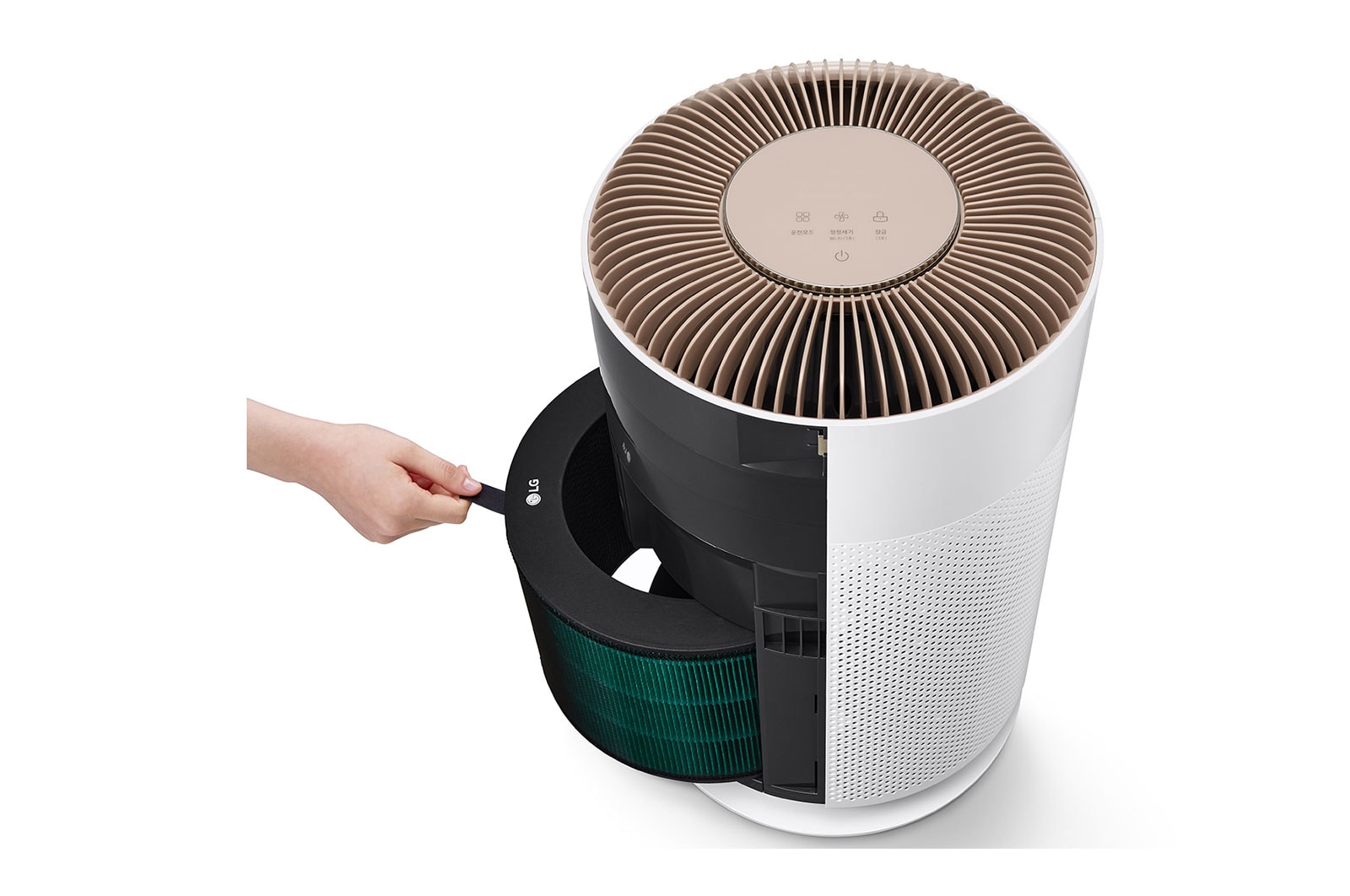 LG PuriCare™ 360º HIT Air Purifier (Brown) with compact and complete air purification, AS60GHCG0