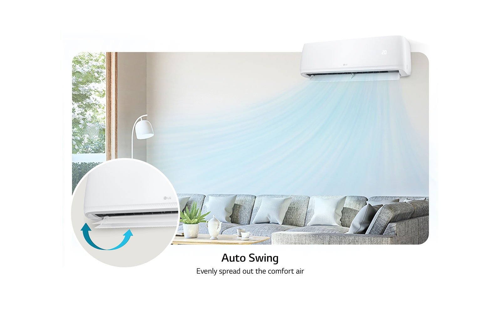 LG  [2024] 1.0HP Lite Series Air Conditioner with Dual Sensing and Fast Cooling function, S3-C09HZCAA