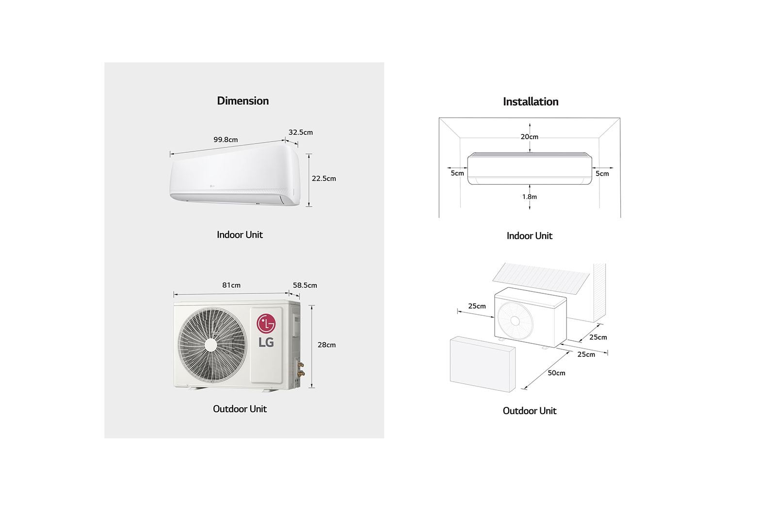 LG  [2024] 1.0HP Lite Series Air Conditioner with Dual Sensing and Fast Cooling function, S3-C09HZCAA