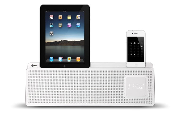 LG ND5520 DOCKING STATION MAKING LIFE SIMPLE. DELIVERING OUTSTANDING SOUND FROM YOUR IPOD/IPHONE & IPAD, LISTENING TO YOUR FAVOURITE TUNES ON YOUR FM RADIO, ND5520