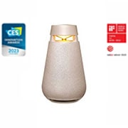 LG XBOOM 360 Portable Wireless Bluetooth Speaker with Omnidirectional Sound - Beige, XO3QBE