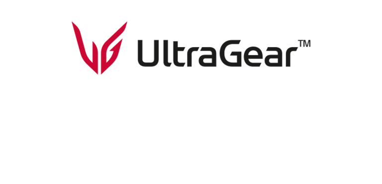 UltraGear™ gaming monitor with the image of a man riding a horse.