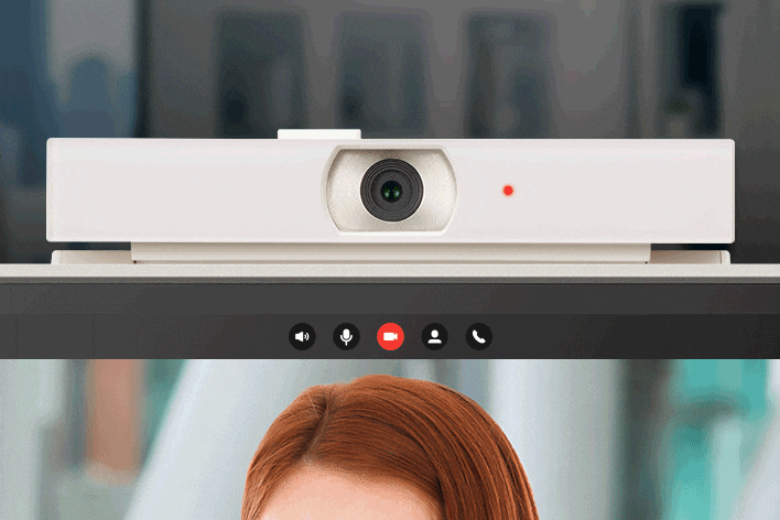 The privacy slider instantly covers the camera lens with a single touch.