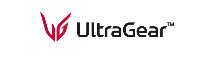 UltraGear™ gaming monitor with the image of a man riding a horse.