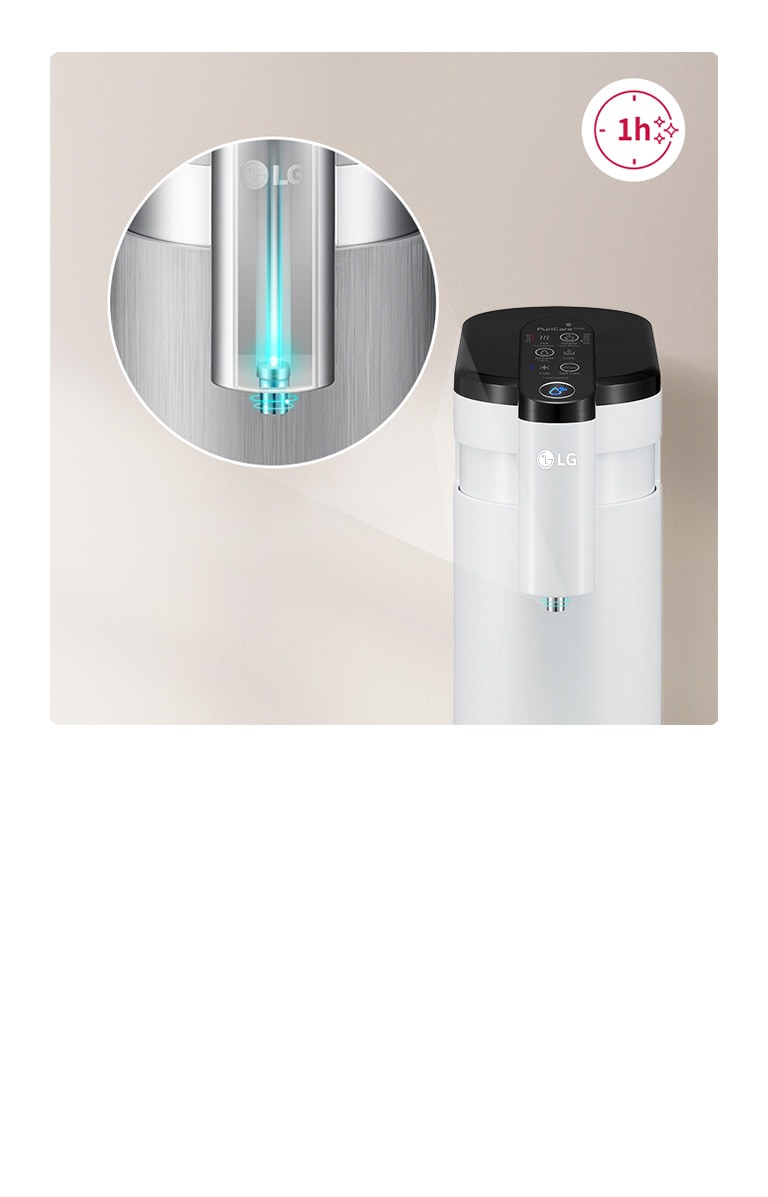 Detailed representation of the water stream in the water purifier