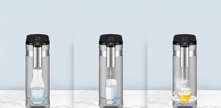 Each of the three water purifiers is shown according to their application