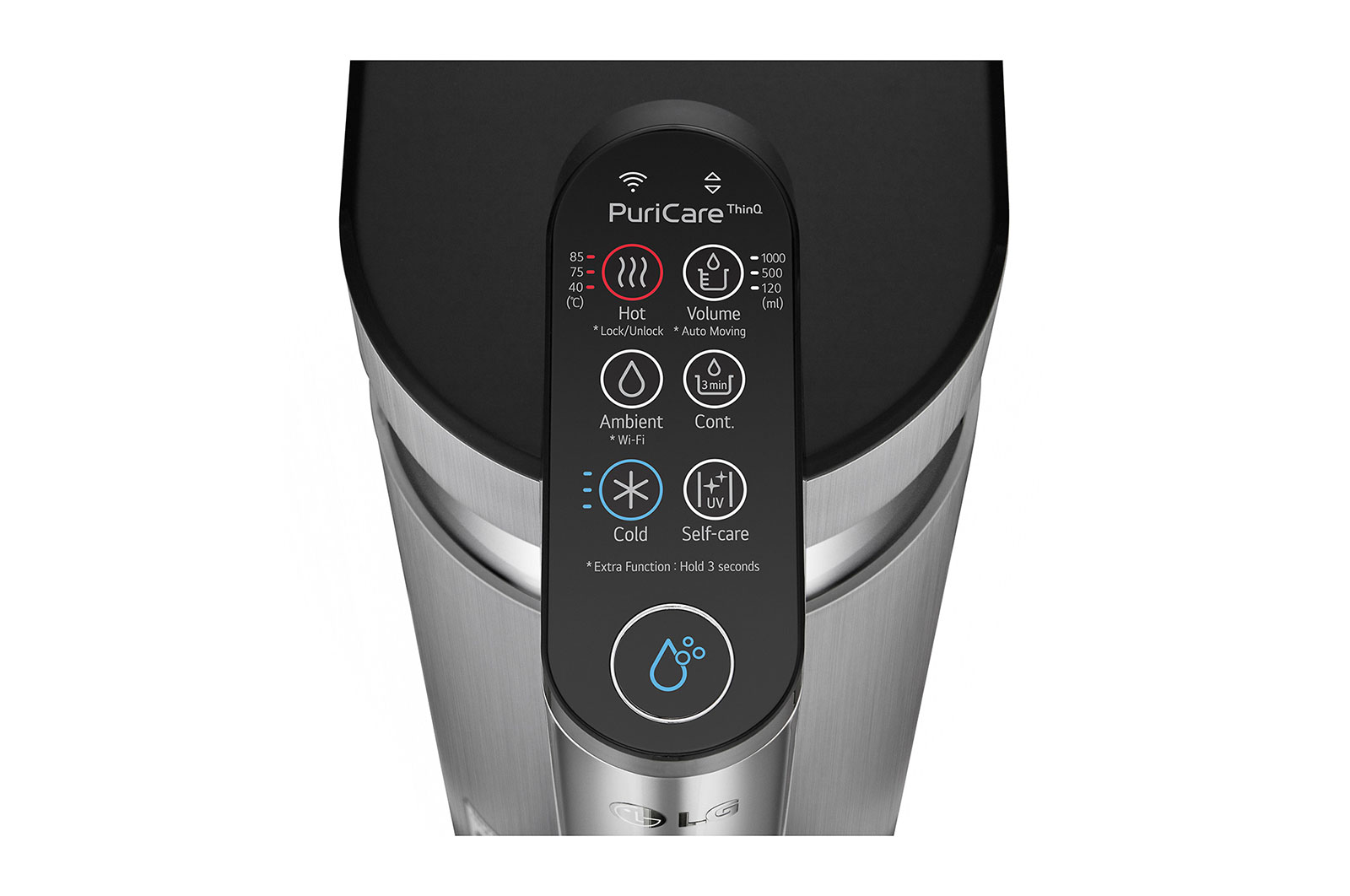 LG Tankless LG PuriCare™ Water Purifier with 3-stage filtration & Tankless Hot / Cold / Ambient water, Silver, WD515AN