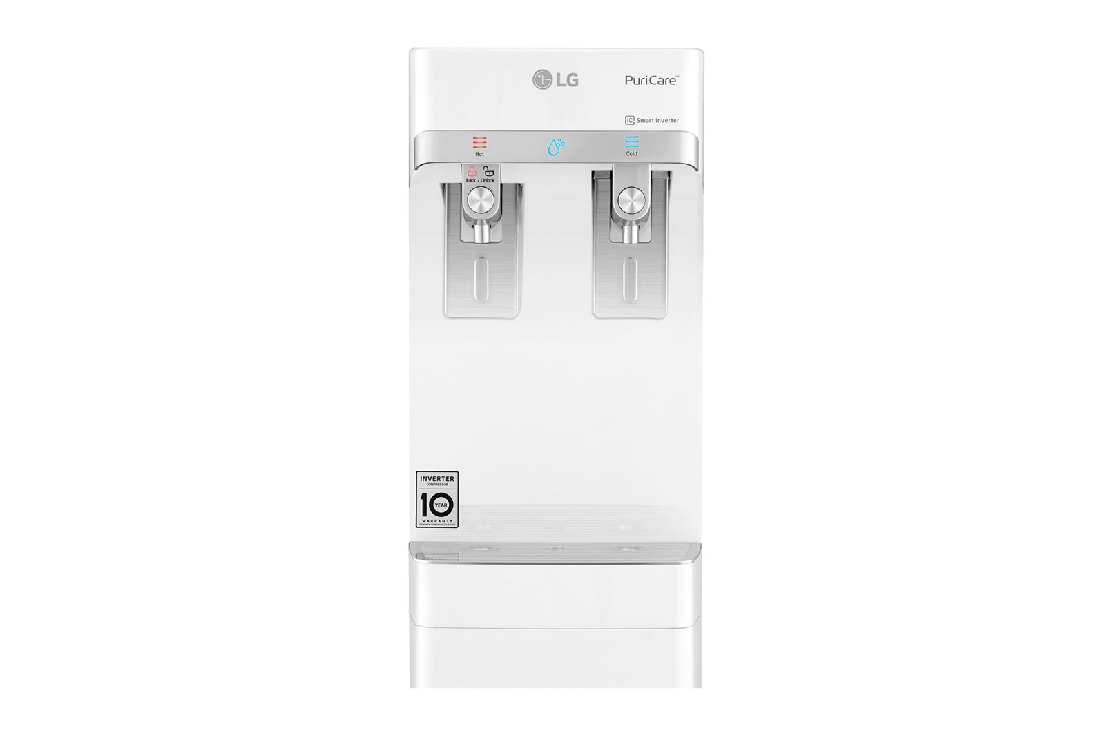 LG Slim Stand LG PuriCare™ Water Purifier with Tankless Cold Water & Big Hot Water Capacity, White, WS410GN