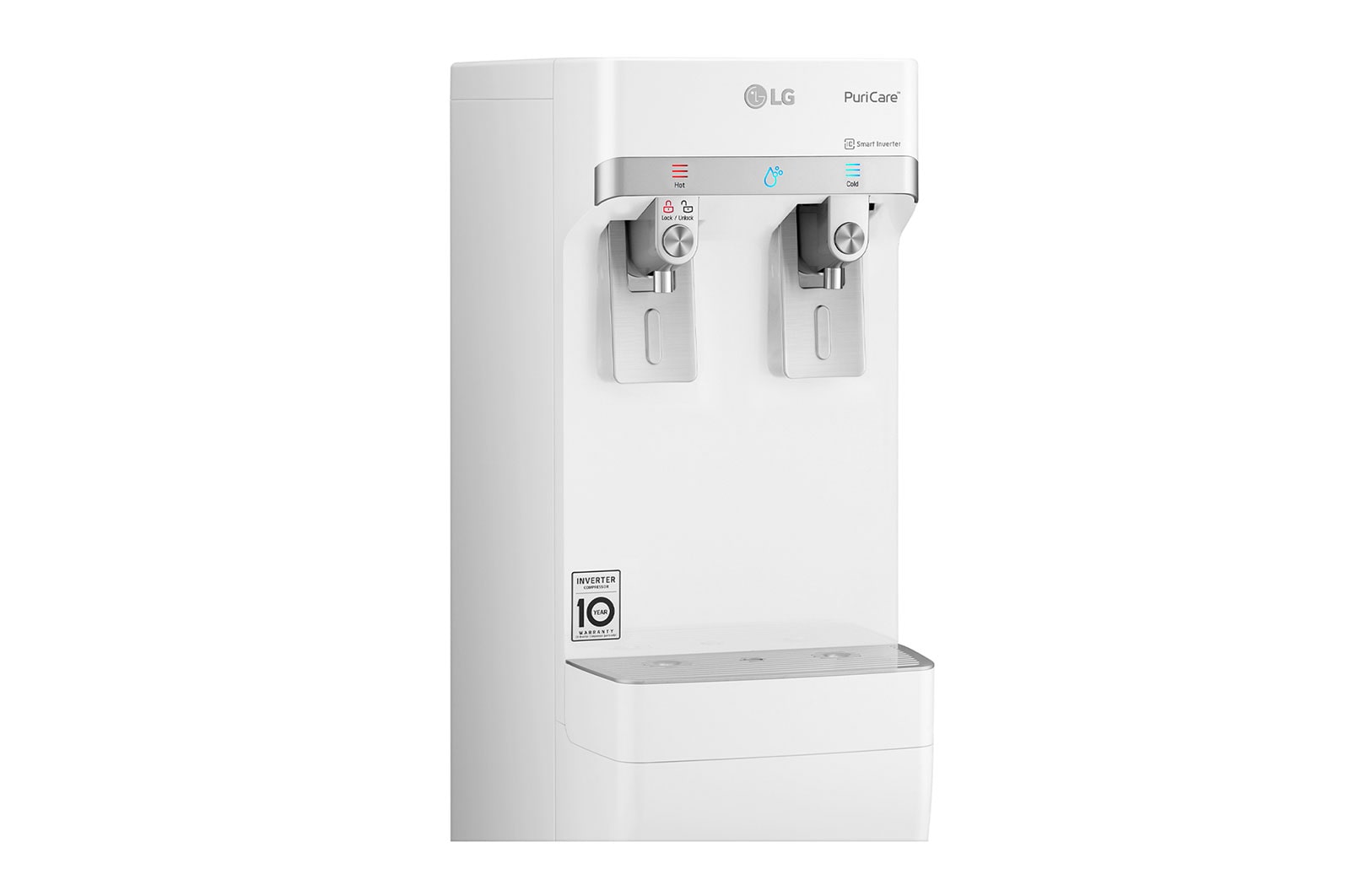 LG Slim Stand LG PuriCare™ Water Purifier with Tankless Cold Water & Big Hot Water Capacity, White, WS410GN