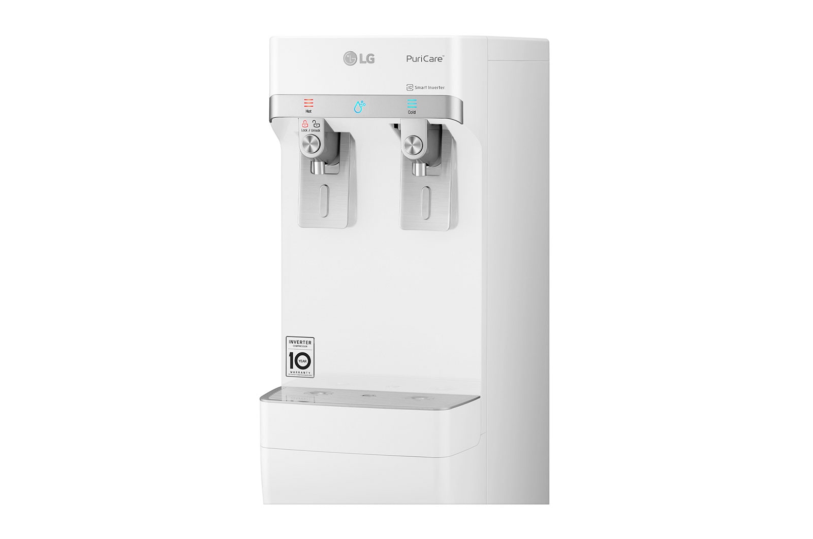 LG Slim Stand LG PuriCare™ Water Purifier with Tankless Cold Water & Big Hot Water Capacity, White, WS410GN