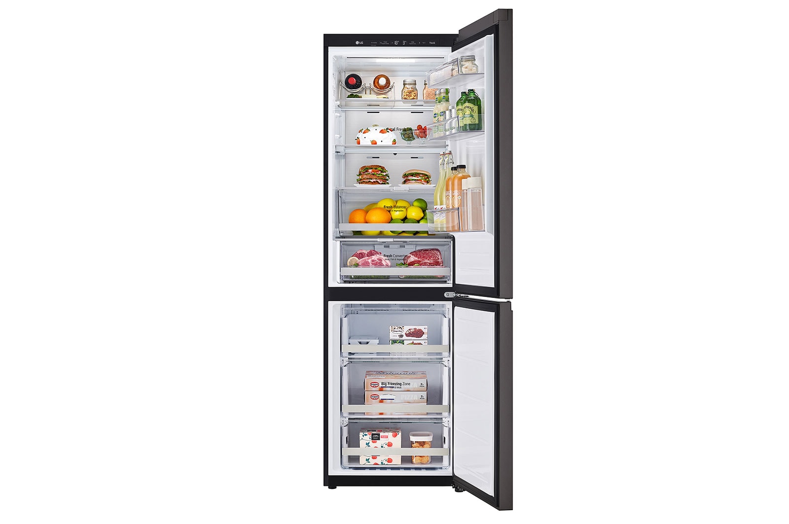 LG 341L Bottom Freezer Fridge in Pink & Beige Finish, GC-B459QG9D