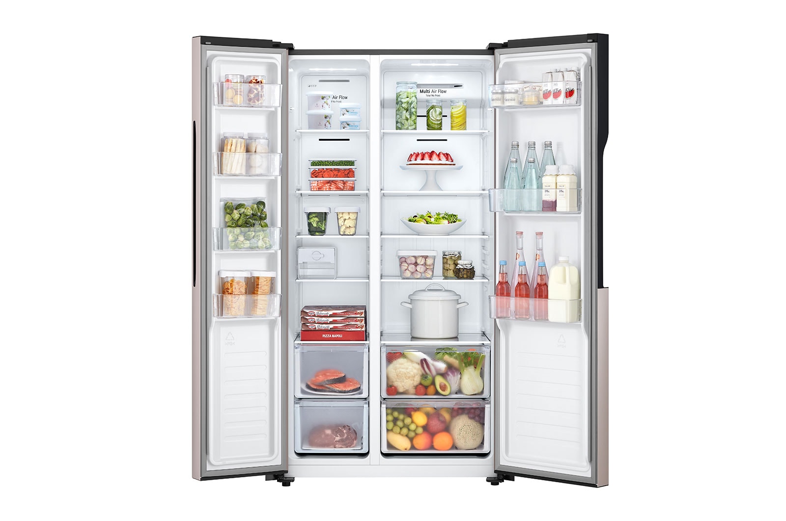 LG 508L Side-by-Side Fridge in Gold Finish, GC-B507PGAM