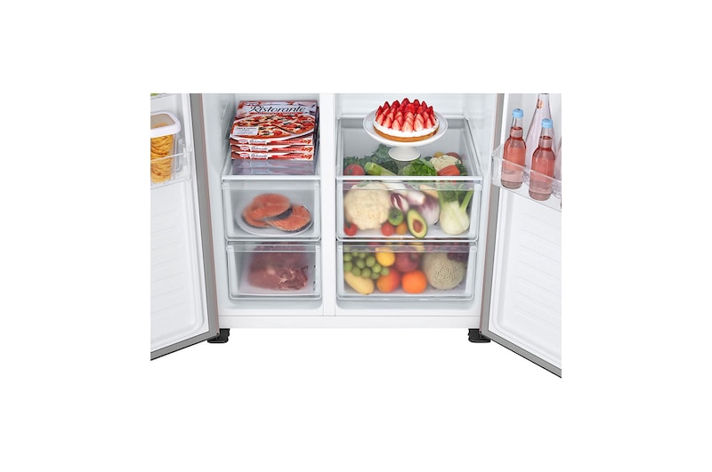 LG 508L Side-by-Side Fridge in Gold Finish, GC-B507PGAM