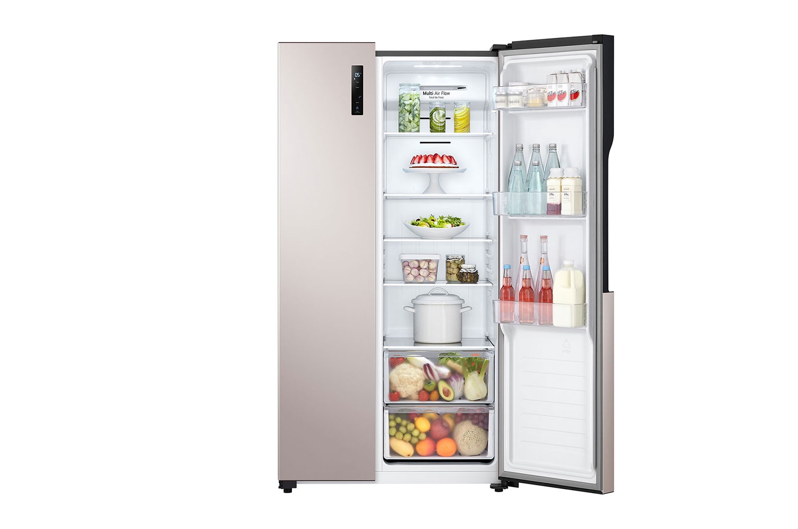 LG 508L Side-by-Side Fridge in Gold Finish, GC-B507PGAM