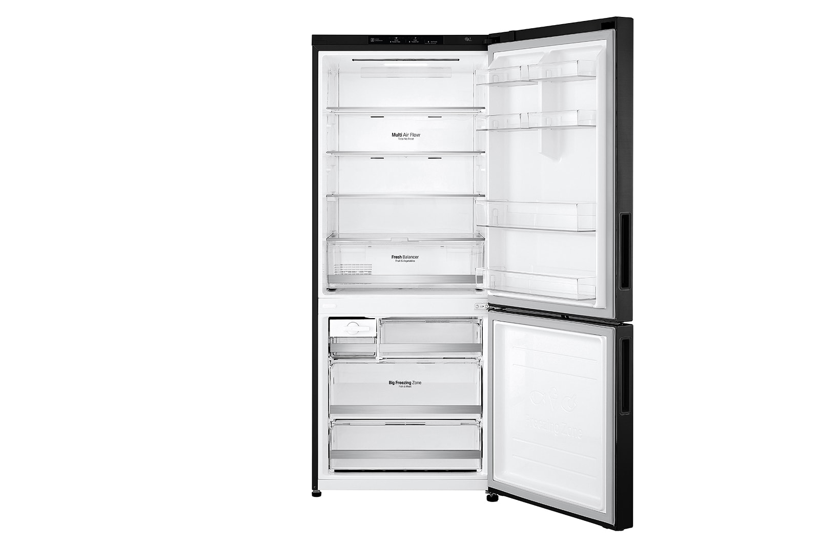 LG 420L Bottom Freezer Fridge in Matte Black Finish, GC-B529NQCM