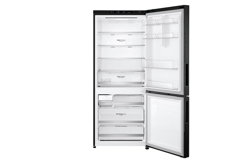 LG 420L Bottom Freezer Fridge in Matte Black Finish, GC-B529NQCM