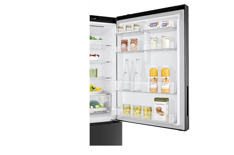 LG 420L Bottom Freezer Fridge in Matte Black Finish, GC-B529NQCM