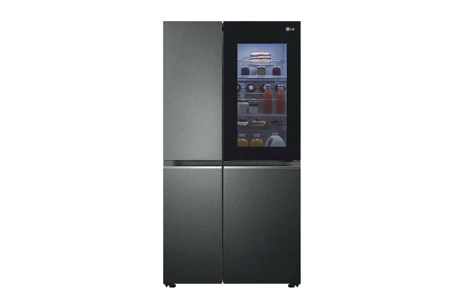 LG 655L Side-by-Side Fridge with InstaView Door-in-Door™ in Matte Black Finish, GC-Q257CQFL