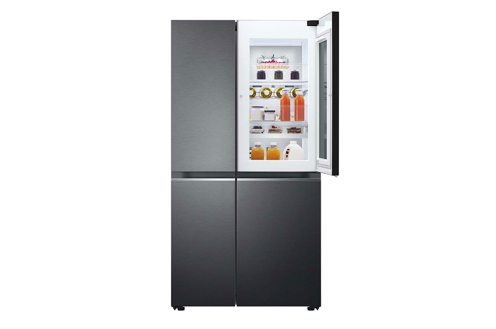 LG 655L Side-by-Side Fridge with InstaView Door-in-Door™ in Matte Black Finish, GC-Q257CQFL