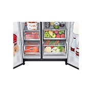 LG 655L Side-by-Side Fridge with InstaView Door-in-Door™ in Matte Black Finish, GC-Q257CQFL